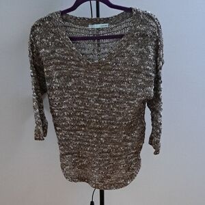 Maurices Brown and Cream V-Neck Sweater